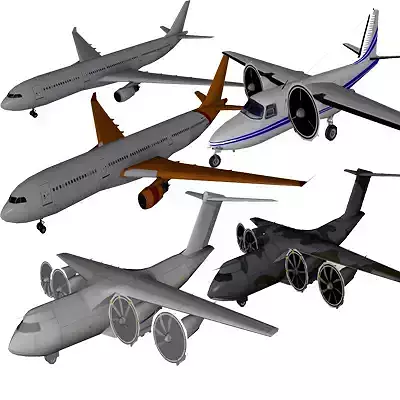 Pack Aircraft 3D  Low-poly 3D model