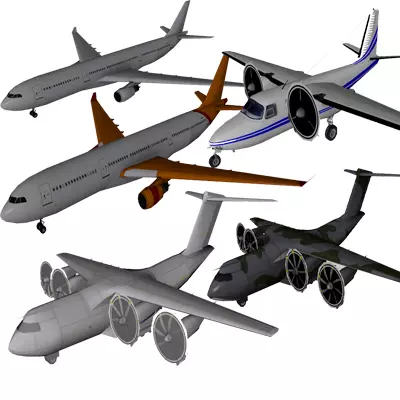 Pack Aircraft 3D  Low-poly 3D model_0