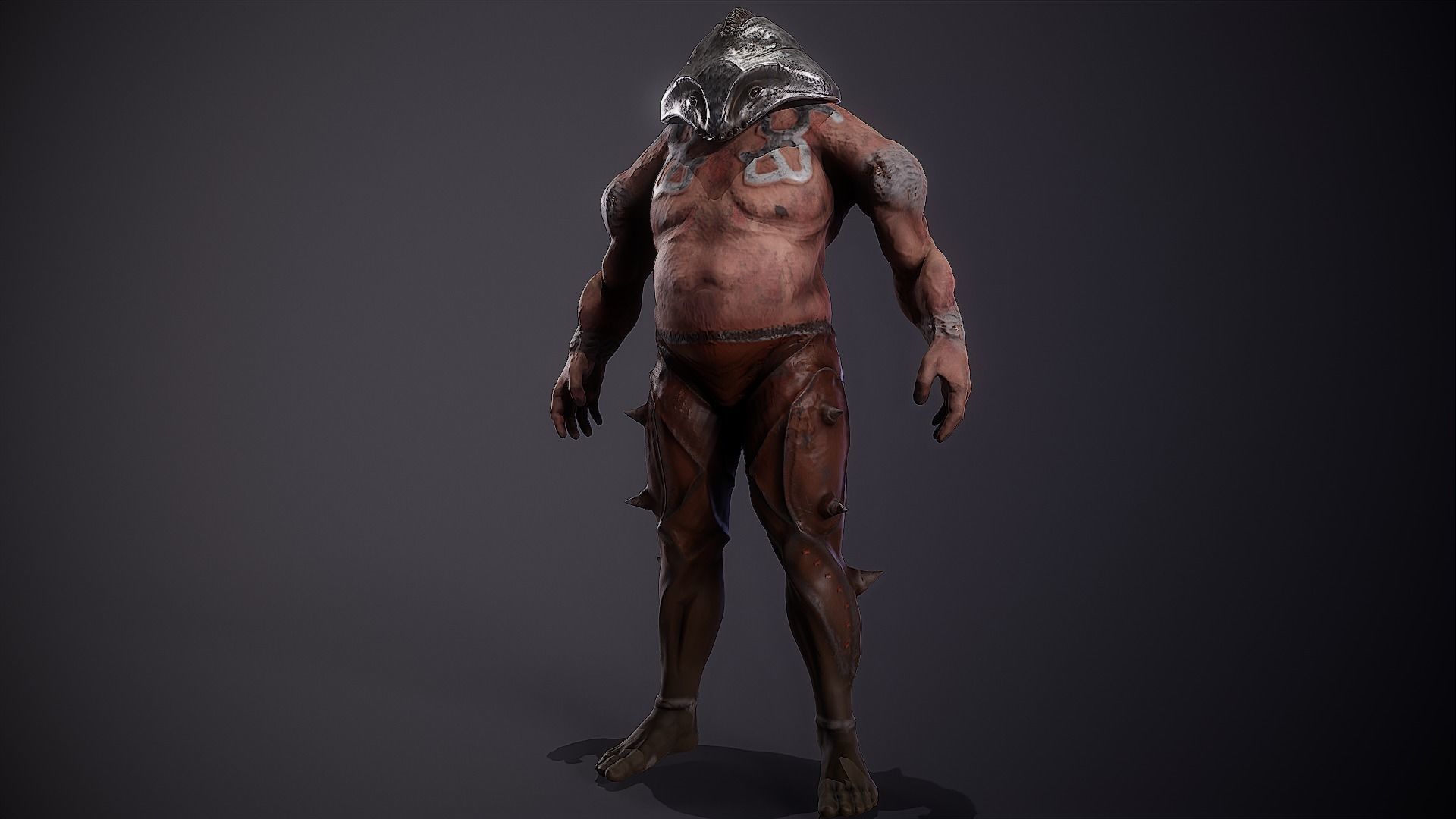 Gladiator character Juggernaut Low-poly 3D model_4