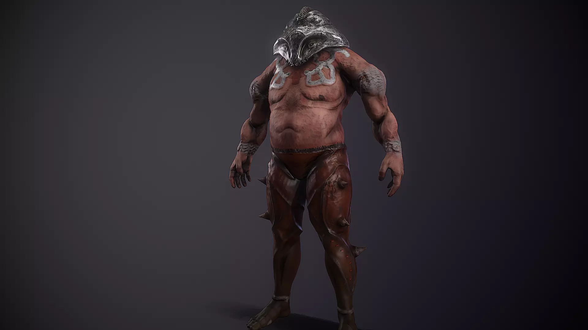Gladiator character Juggernaut Low-poly 3D model_0