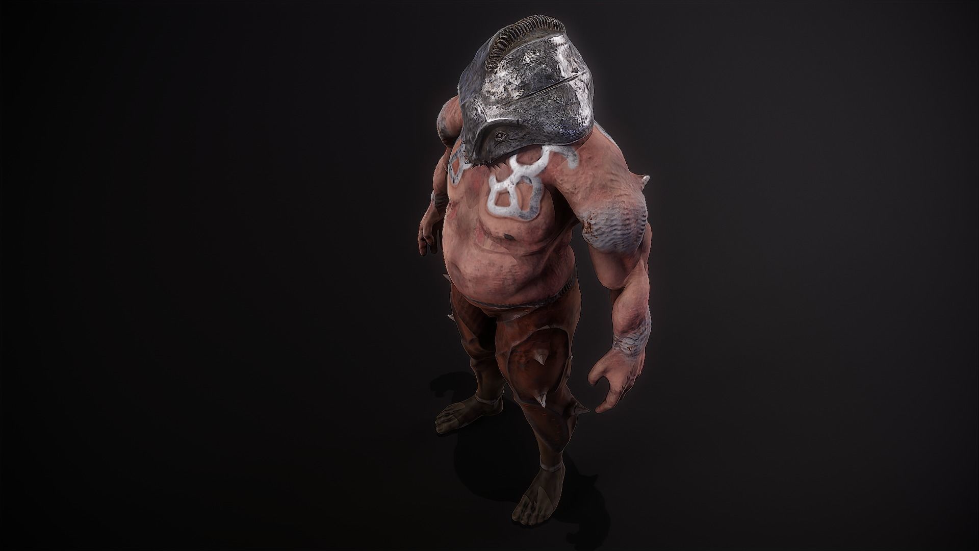 Gladiator character Juggernaut Low-poly 3D model_2