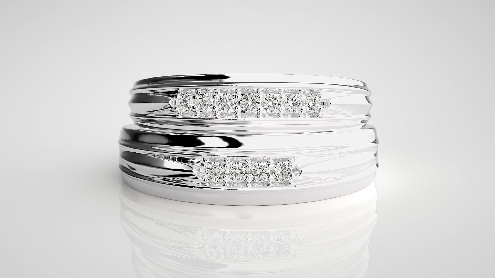 Couple Band Ring 3dm stl render detail 3D print model_6