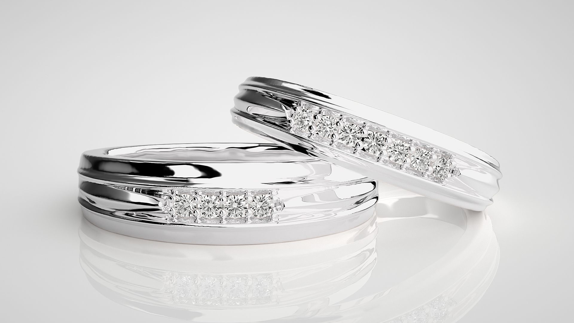 Couple Band Ring 3dm stl render detail 3D print model_4