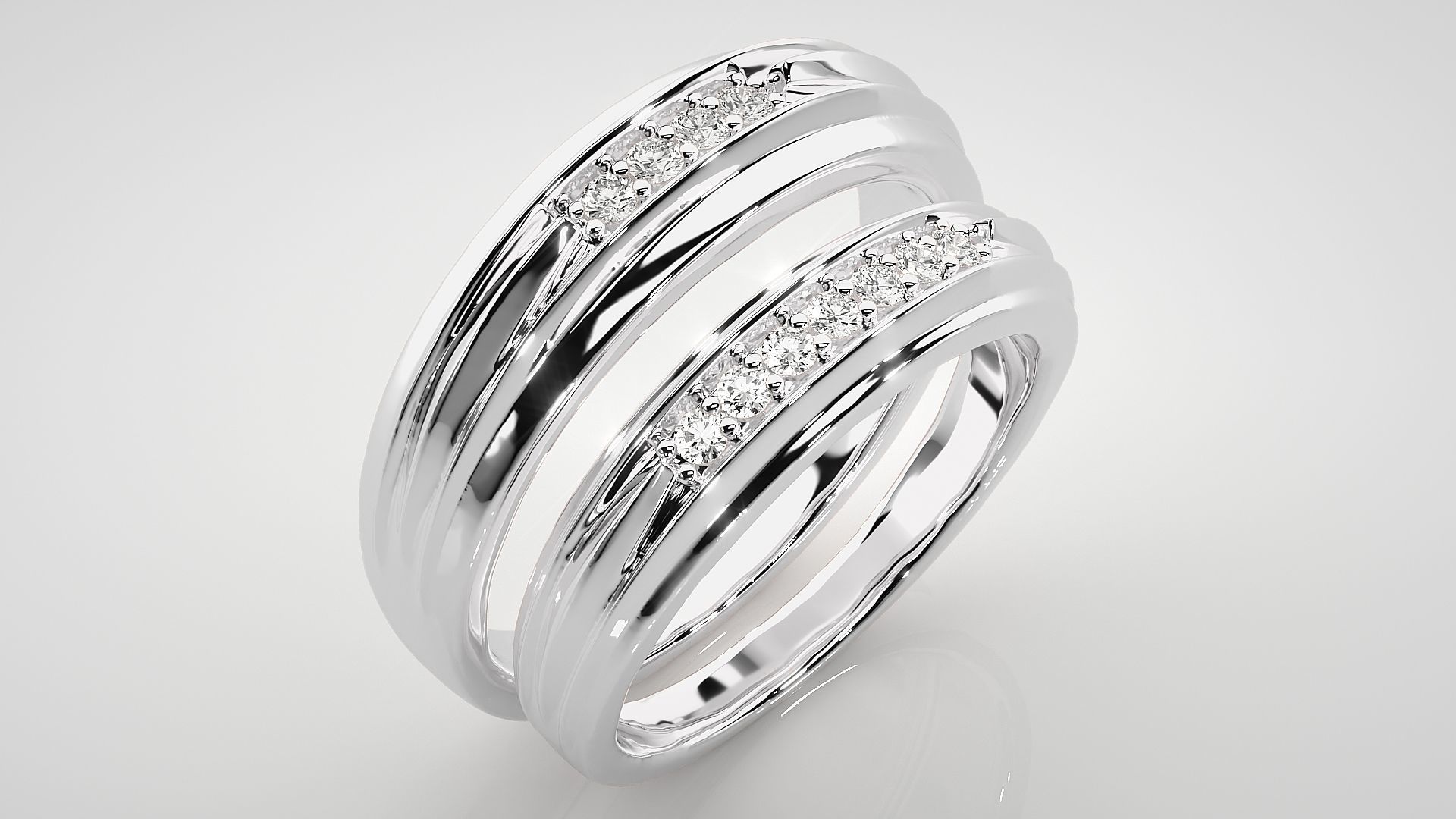 Couple Band Ring 3dm stl render detail 3D print model_7