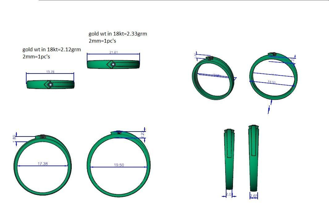Solitaire Couple Band Ring 3dm stl render detail 3D print model_12
