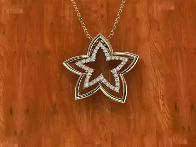 Diamond Jewelry Star Pendant 3D print model