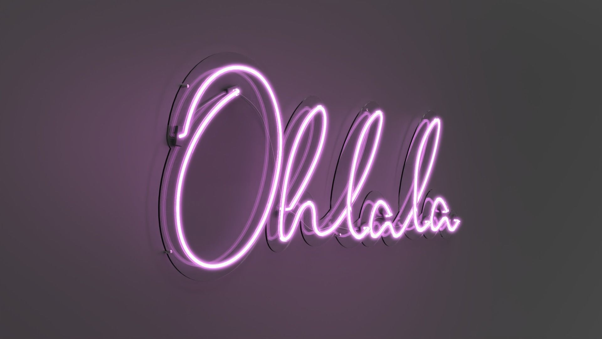 Ohlala - Neon Sign 3D model_5