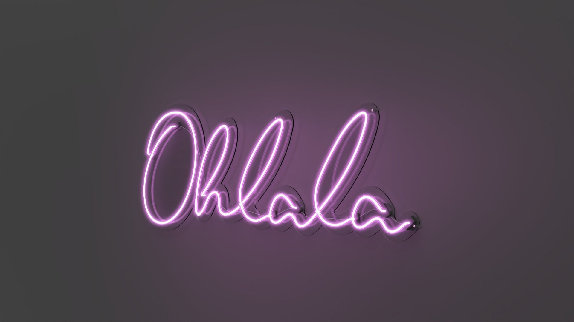 Ohlala - Neon Sign 3D model_3