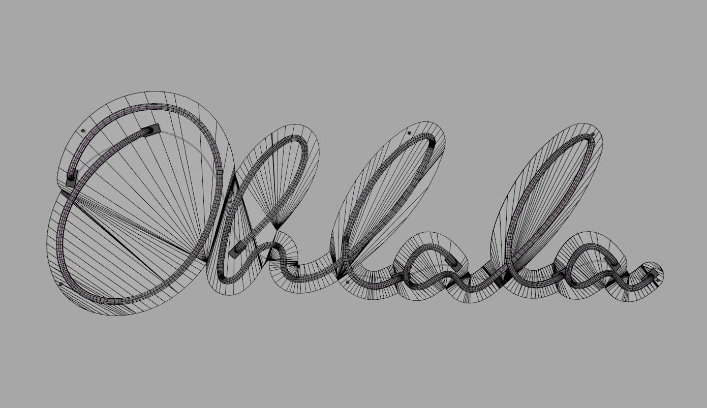 Ohlala - Neon Sign 3D model_6