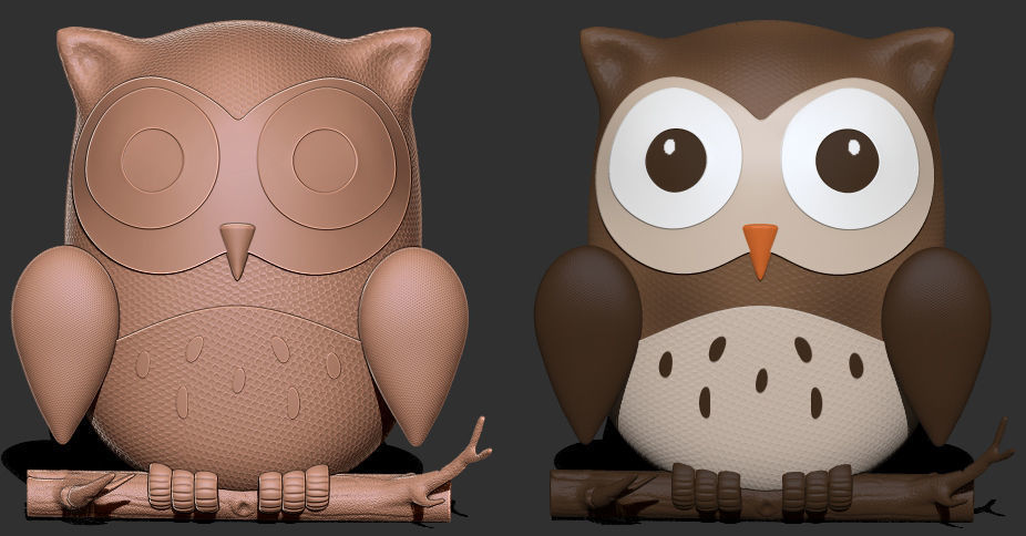 little owl 3D print model_4
