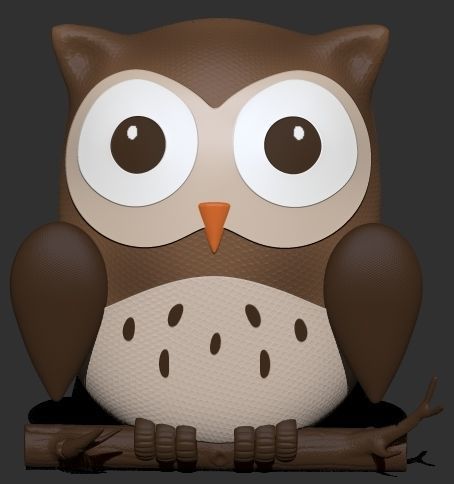 little owl 3D print model_2