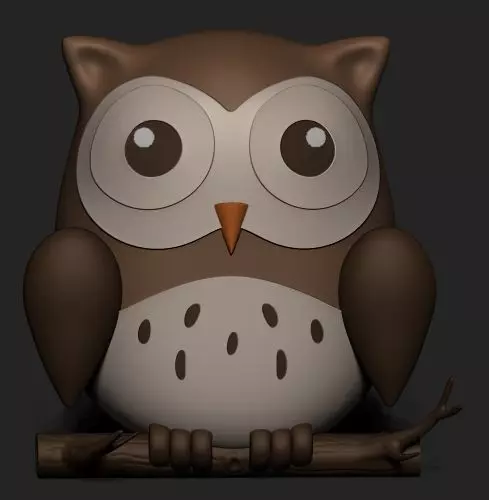 little owl 3D print model_0