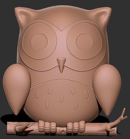 little owl 3D print model_3