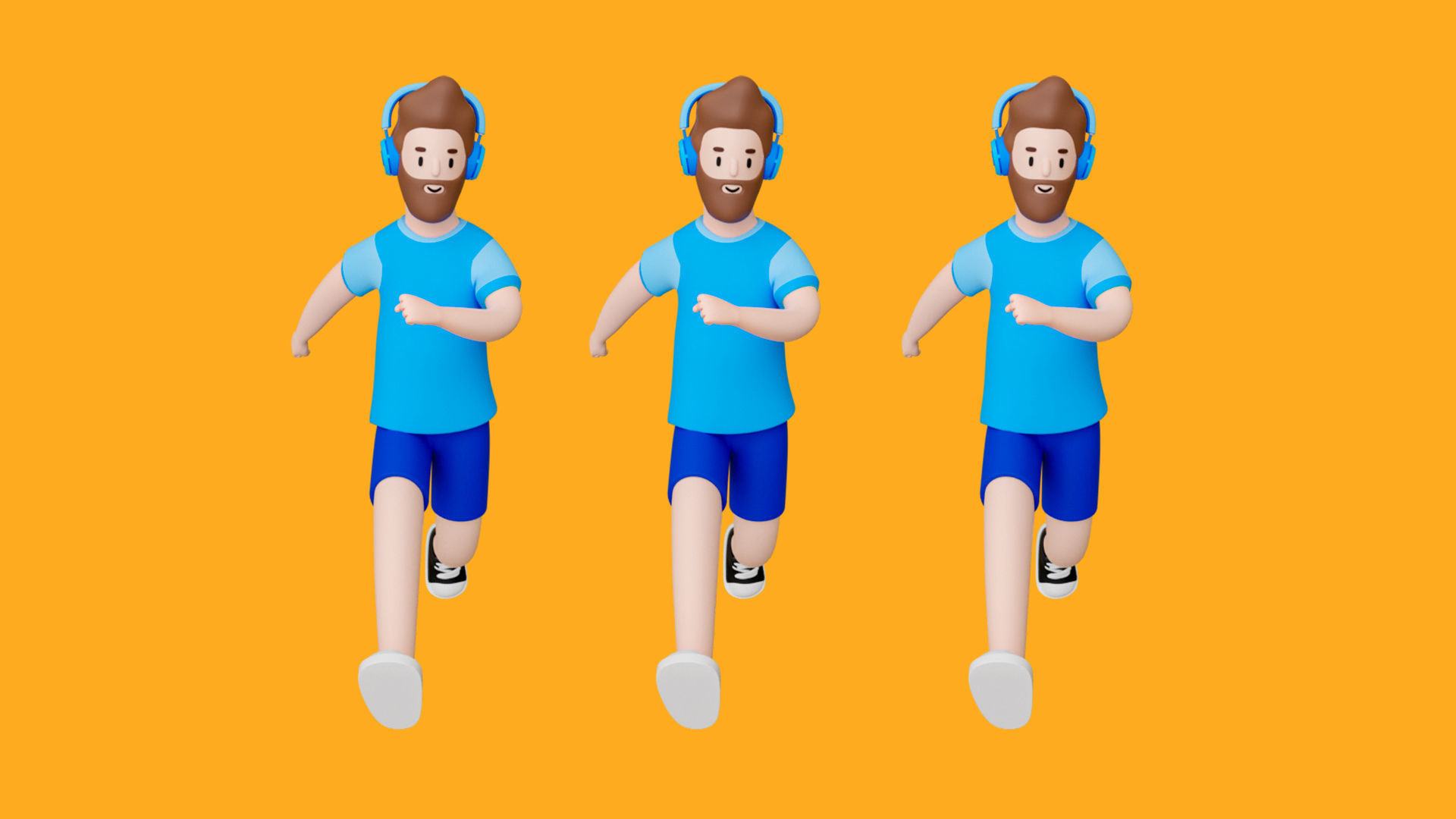 Casual Characters Low-poly 3D model_12
