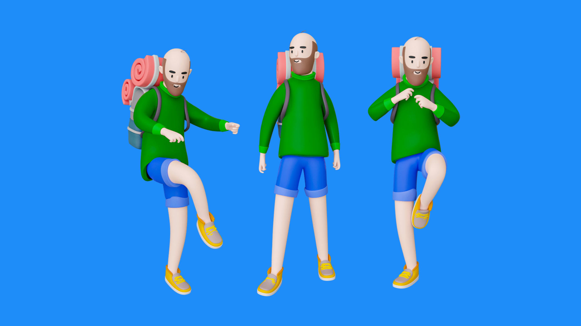 Casual Characters Low-poly 3D model_11