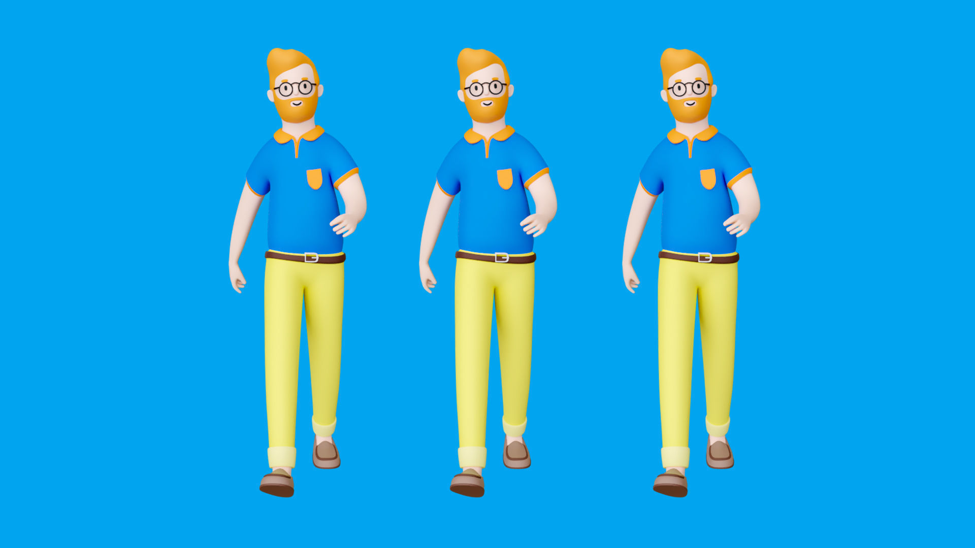 Casual Characters Low-poly 3D model_17