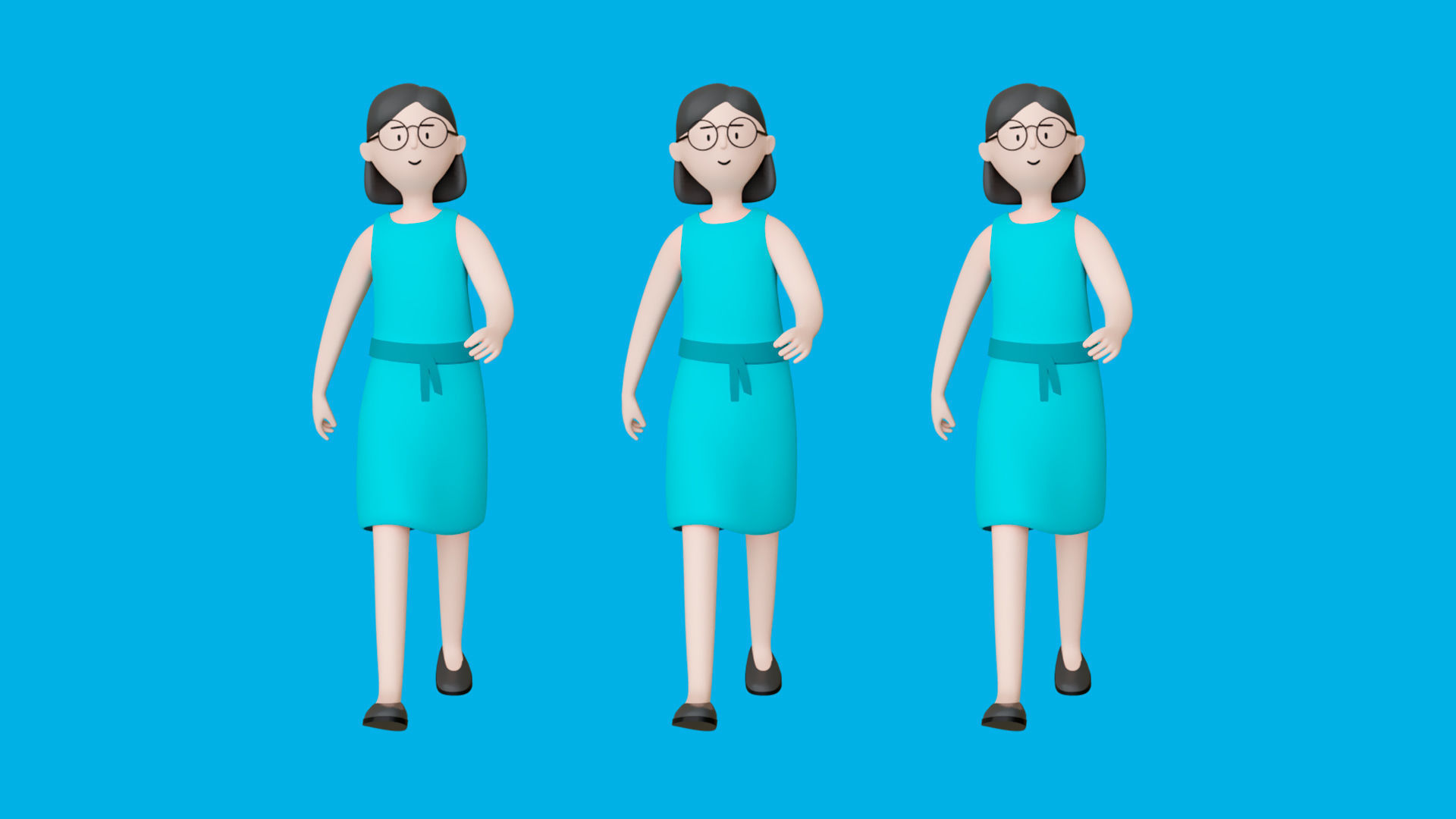 Casual Characters Low-poly 3D model_14