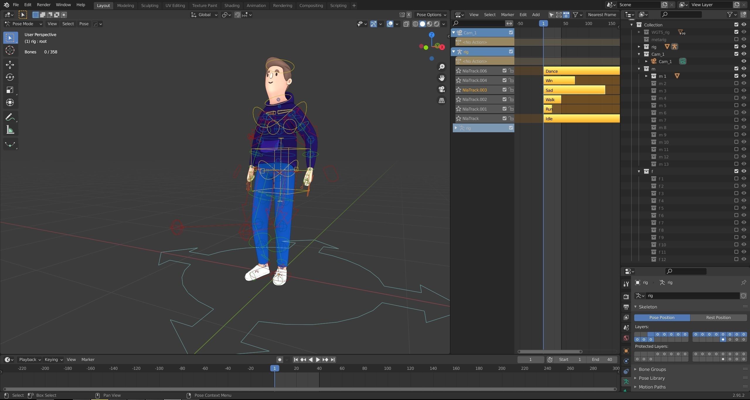 Casual Characters Low-poly 3D model_20
