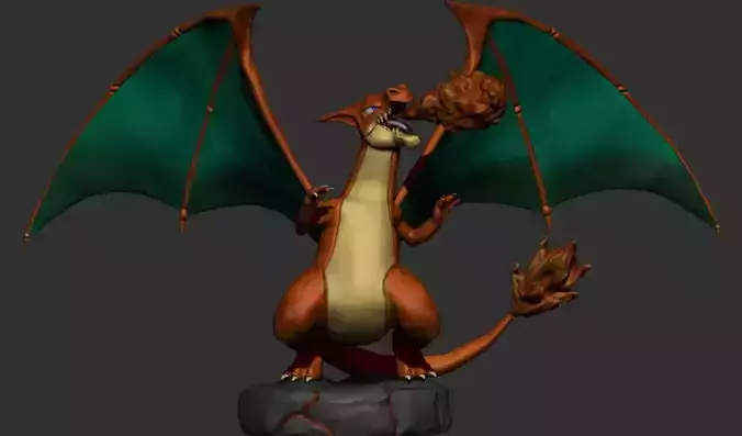 Charizard statue of dragon with wings