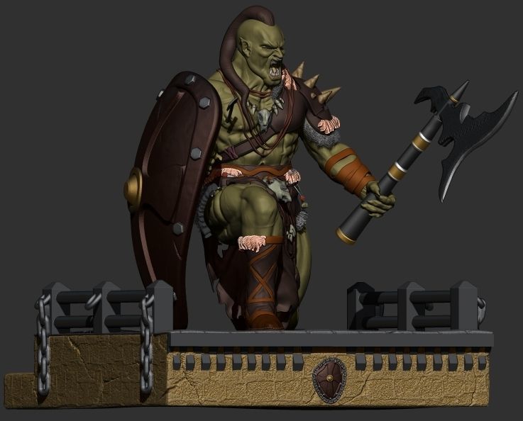 Orc 3d spartan warrior 3D print model_3