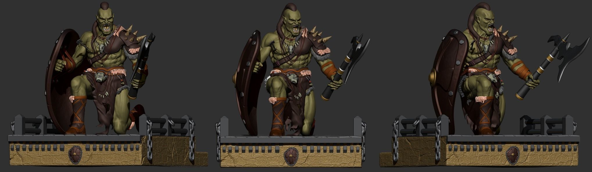 Orc 3d spartan warrior 3D print model_1