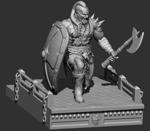 Orc 3d spartan warrior 3D print model_6