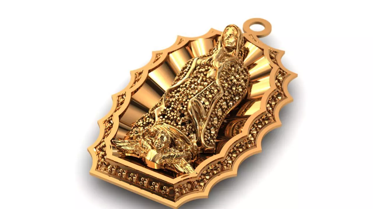 Our lady of guadalupe Pendant-Dije virgen maria Saint mary charm 3D print model