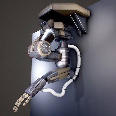 Cyber Robotic Arm Prop Low-poly 3D model_8