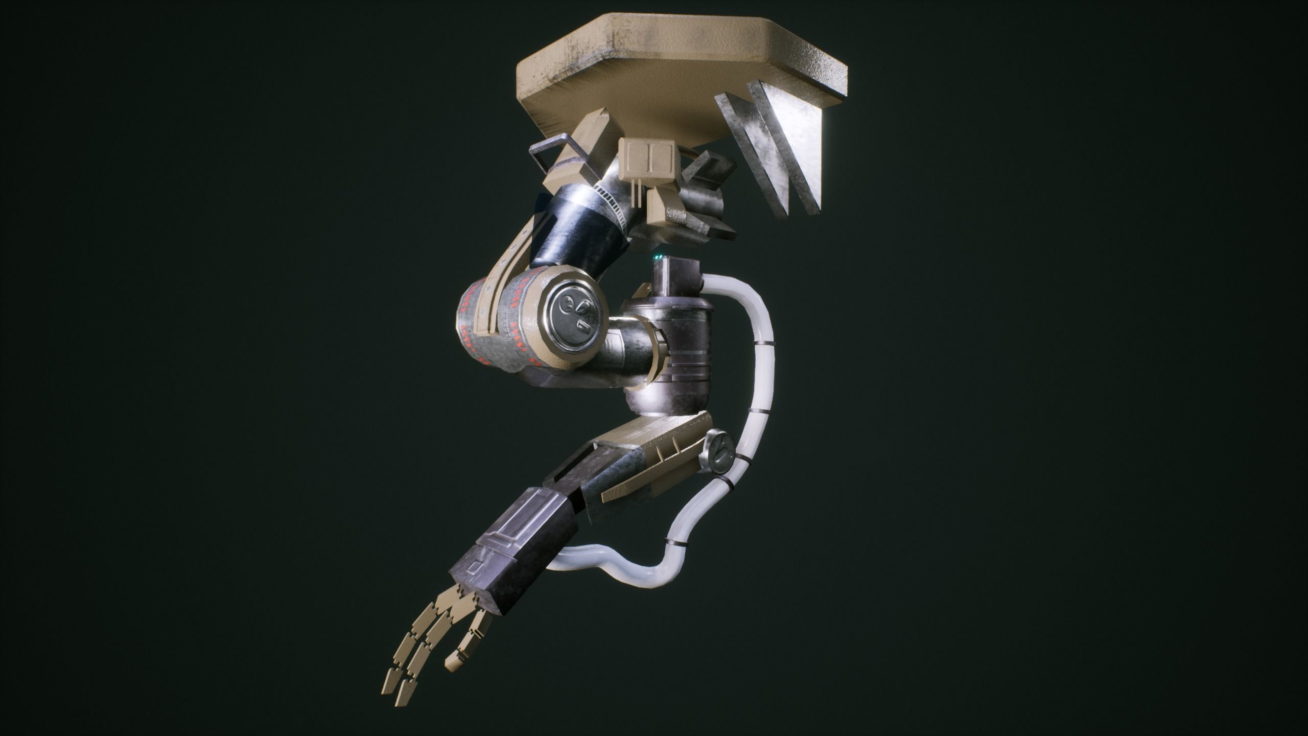 Cyber Robotic Arm Prop Low-poly 3D model_1