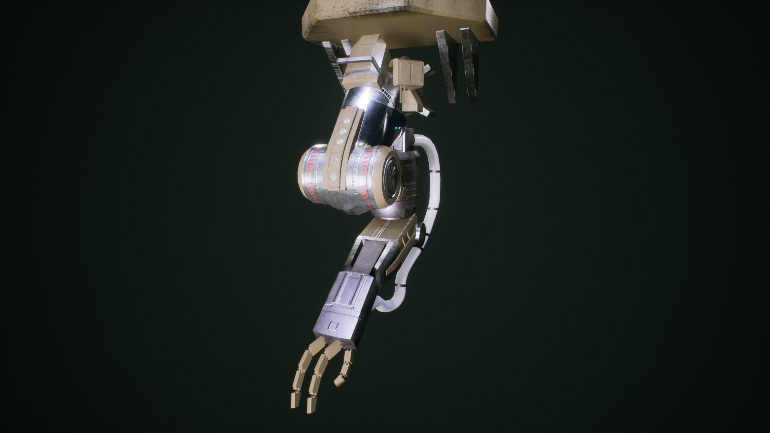 Cyber Robotic Arm Prop Low-poly 3D model_2