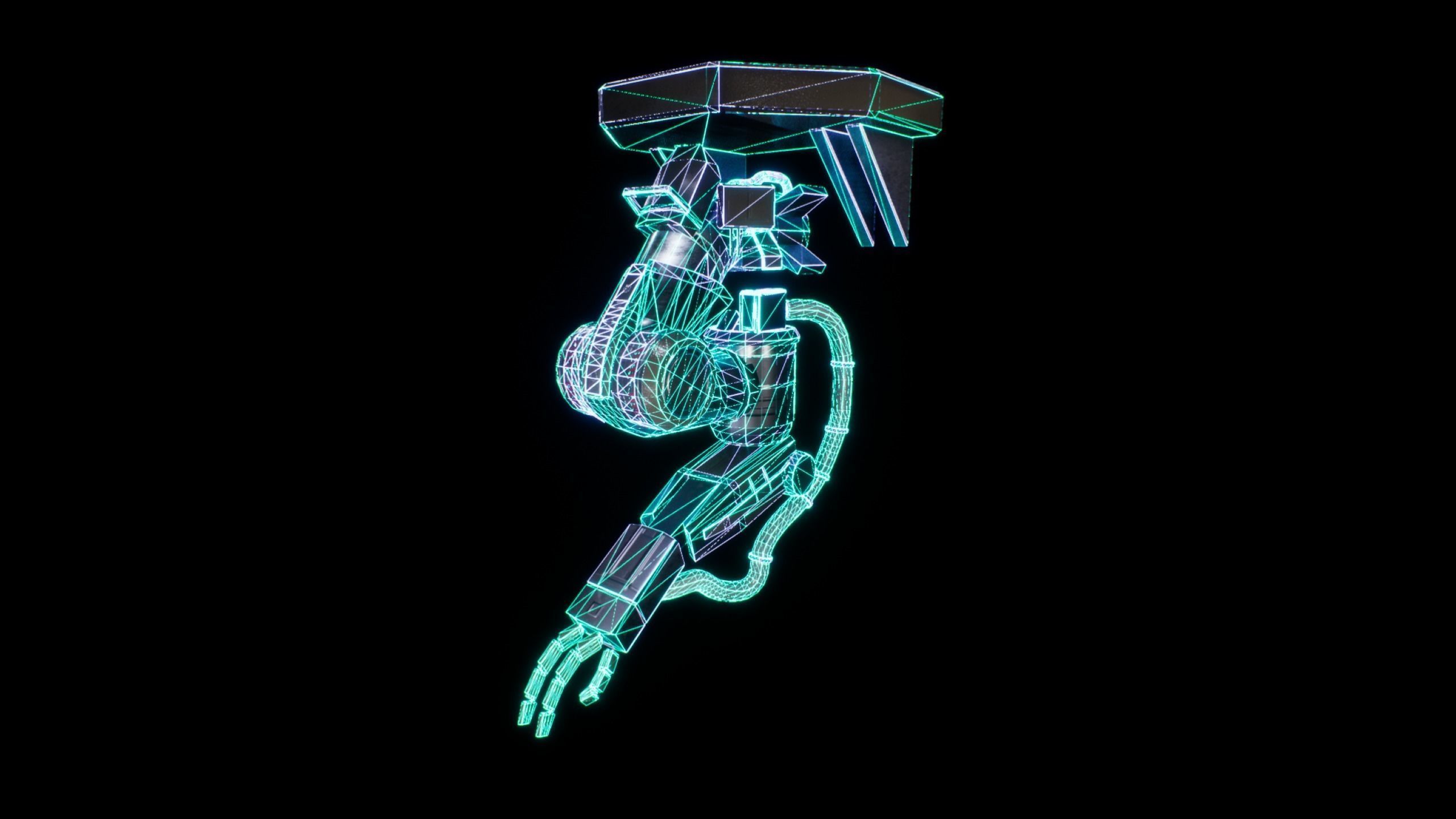 Cyber Robotic Arm Prop Low-poly 3D model_9