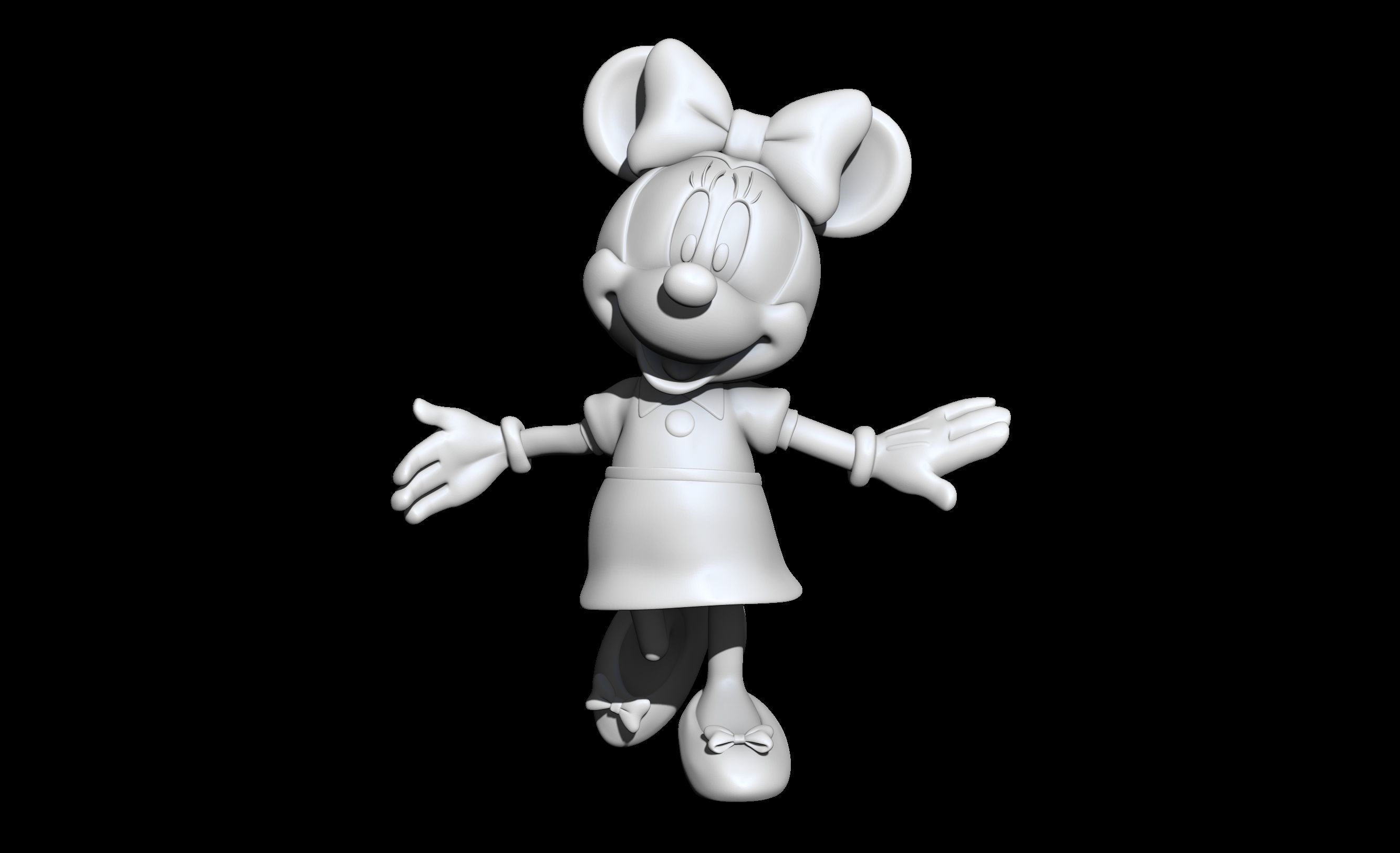 mickey and minnie 2 poses 3D print model_11