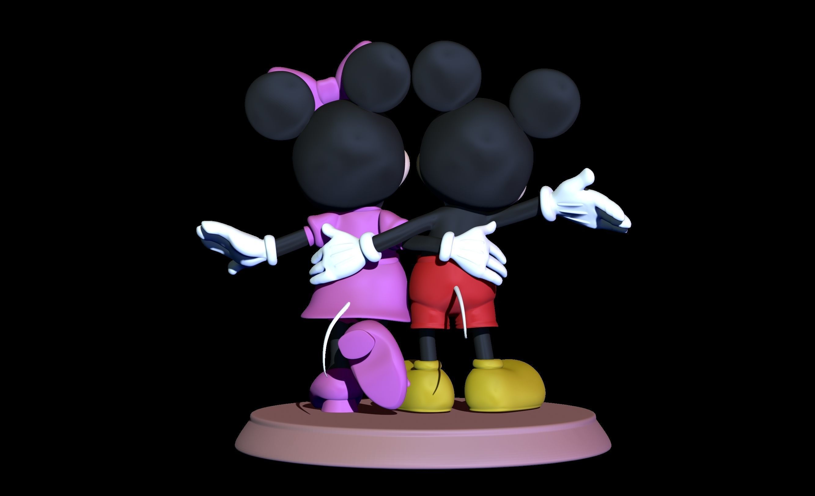 mickey and minnie 2 poses 3D print model_17