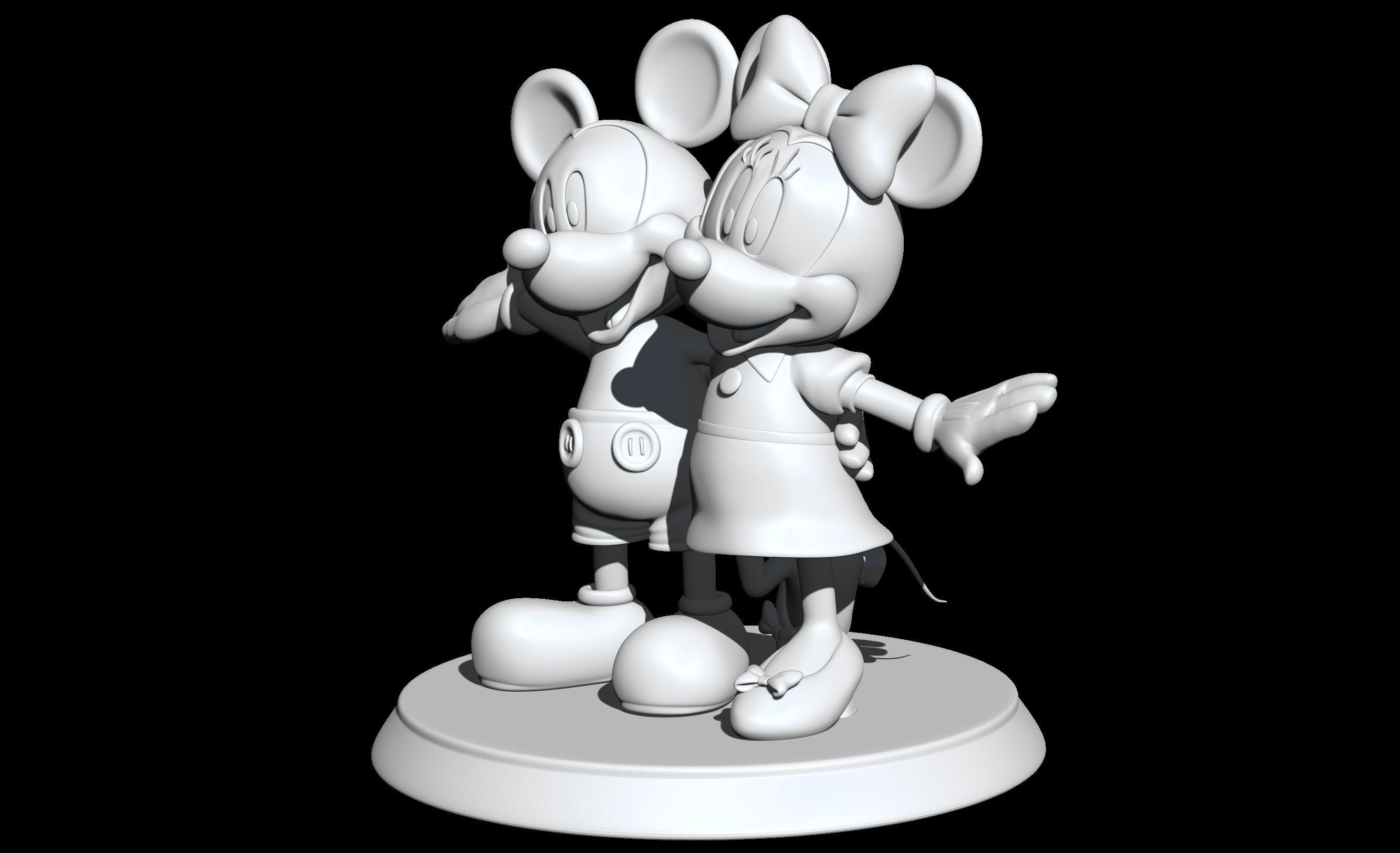 mickey and minnie 2 poses 3D print model_20