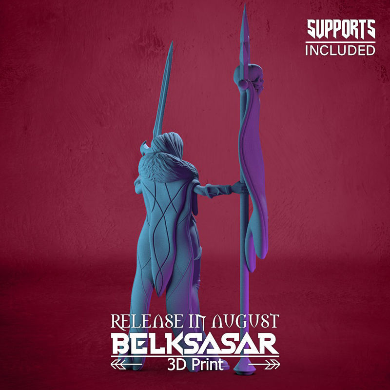 Vampiress Battle Leader Nude 3D print model_5