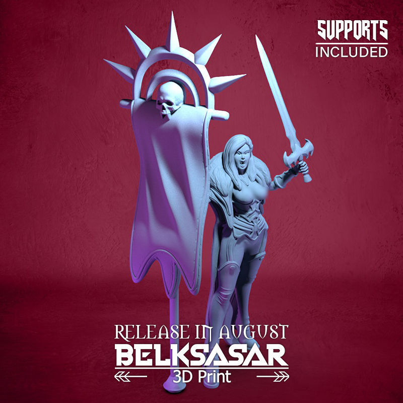 Vampiress Battle Leader Nude 3D print model_14