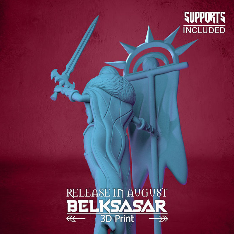 Vampiress Battle Leader Nude 3D print model_19