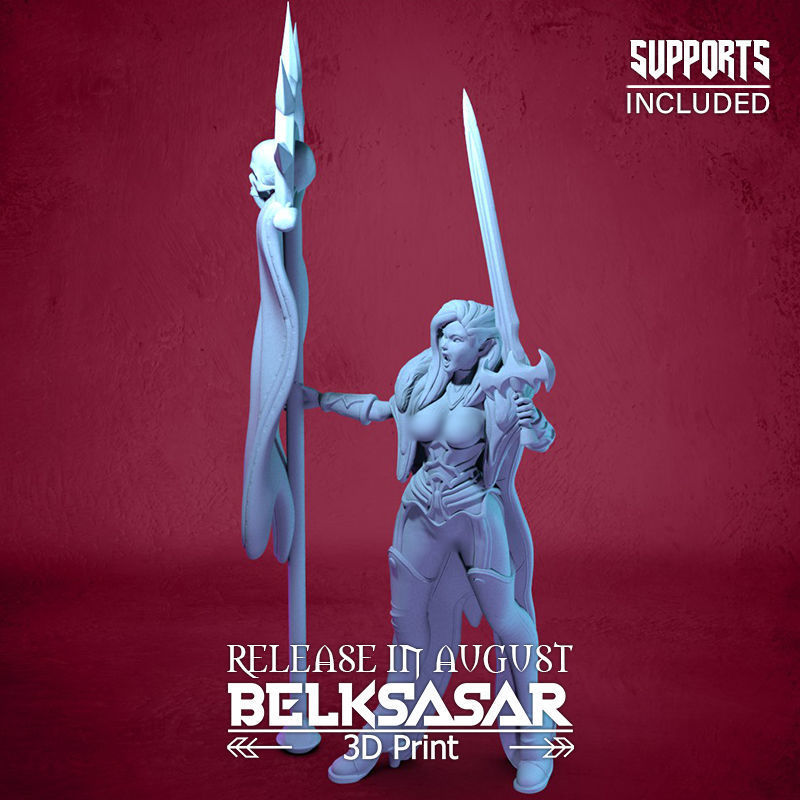 Vampiress Battle Leader Nude 3D print model_15