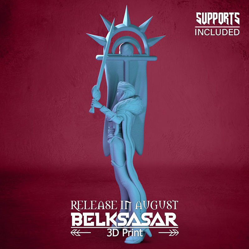 Vampiress Battle Leader Nude 3D print model_3