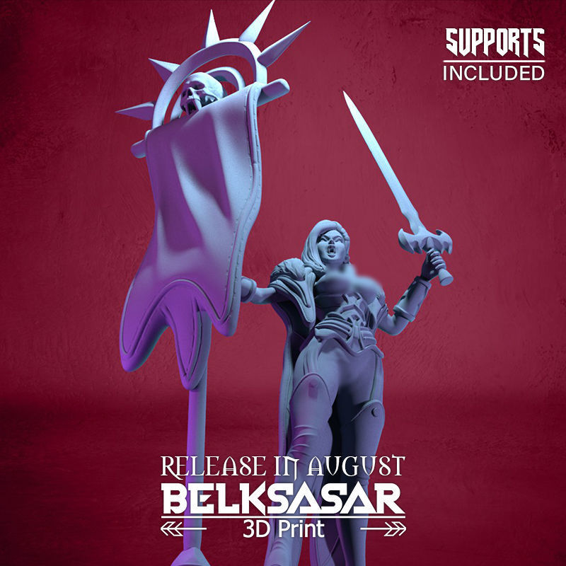 Vampiress Battle Leader Nude 3D print model_17