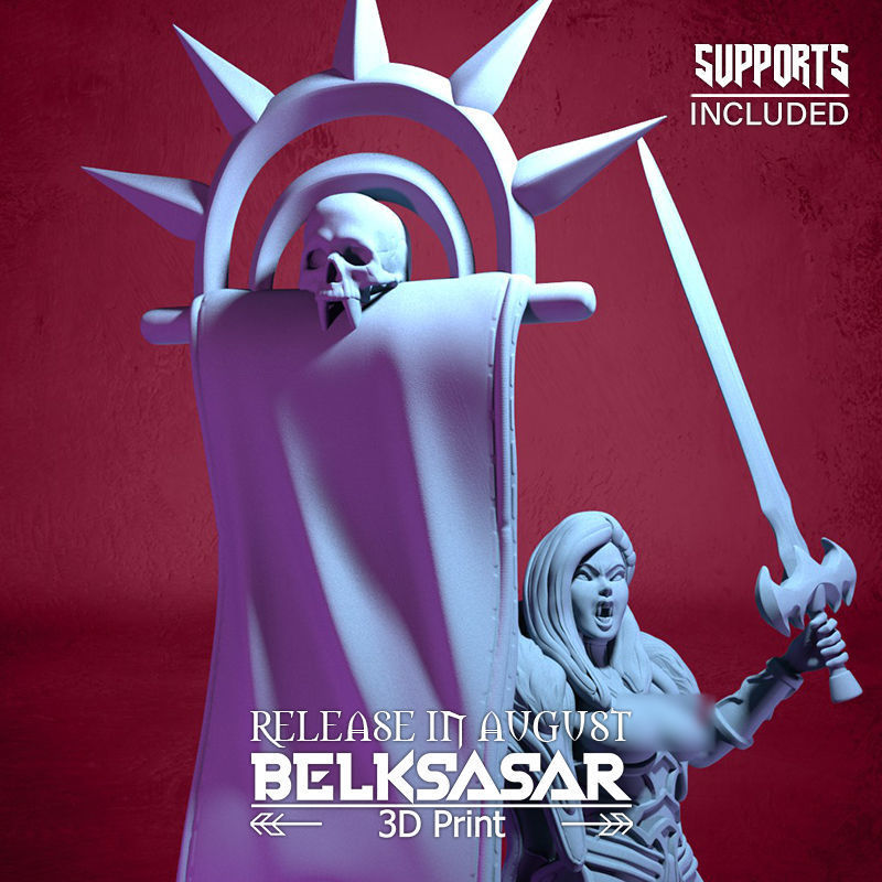 Vampiress Battle Leader Nude 3D print model_13