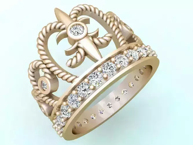 Crown Rings - Queen ring -  Diamond ring - Womens Rings - N2405
