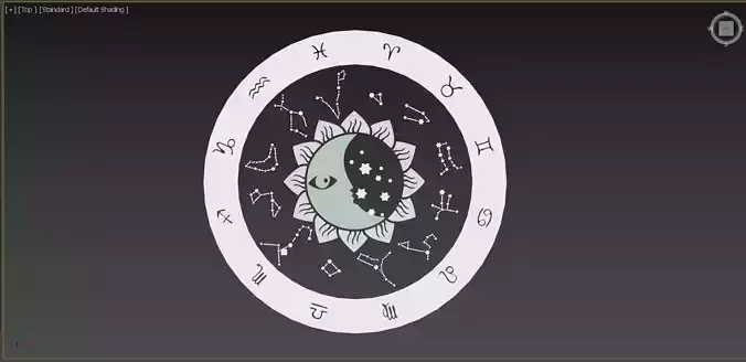 zodiac-Horoscope- sky map Low-poly 3D model