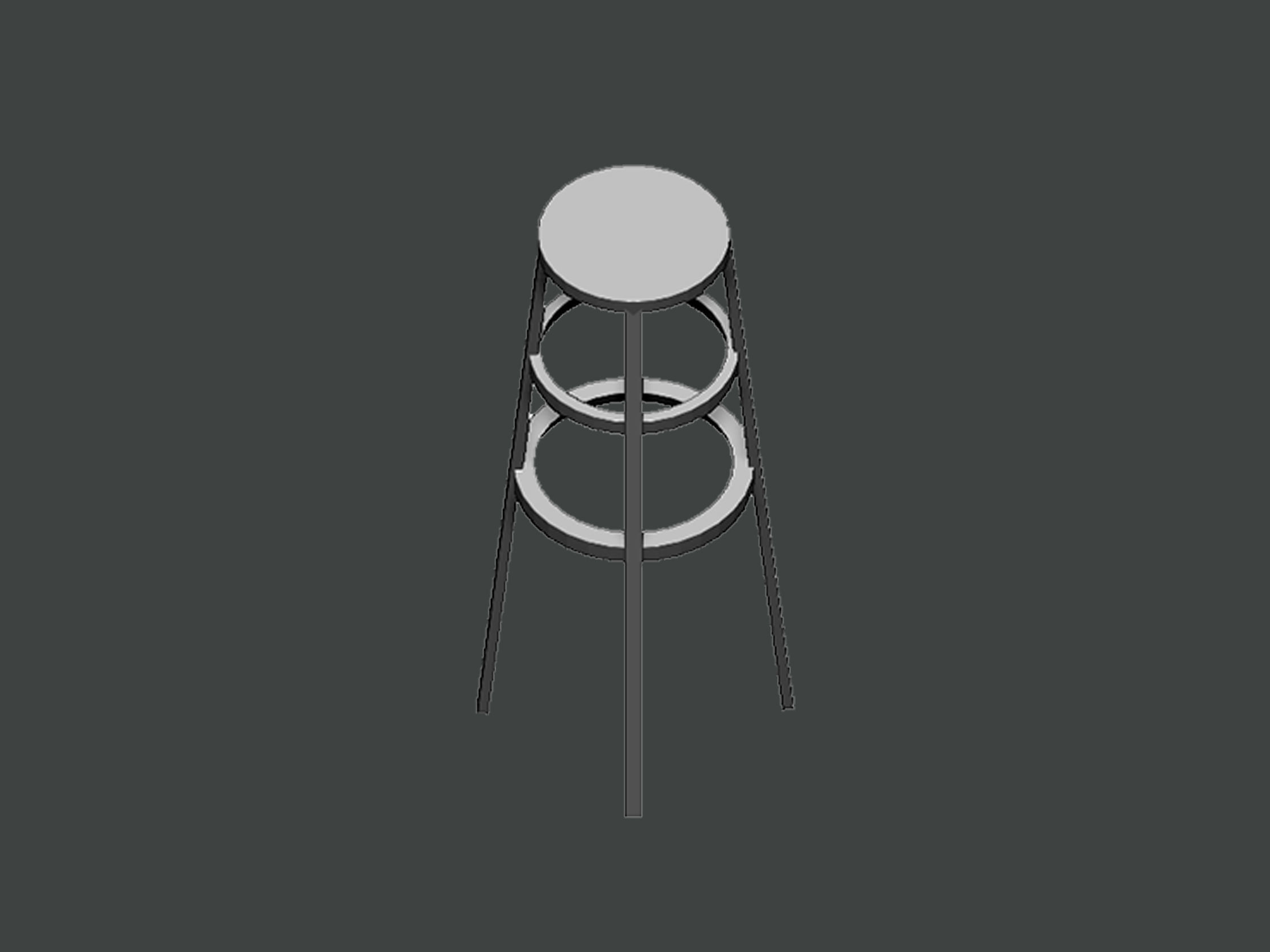 3D Model-CHAIR0001 ladder 3D print model_2