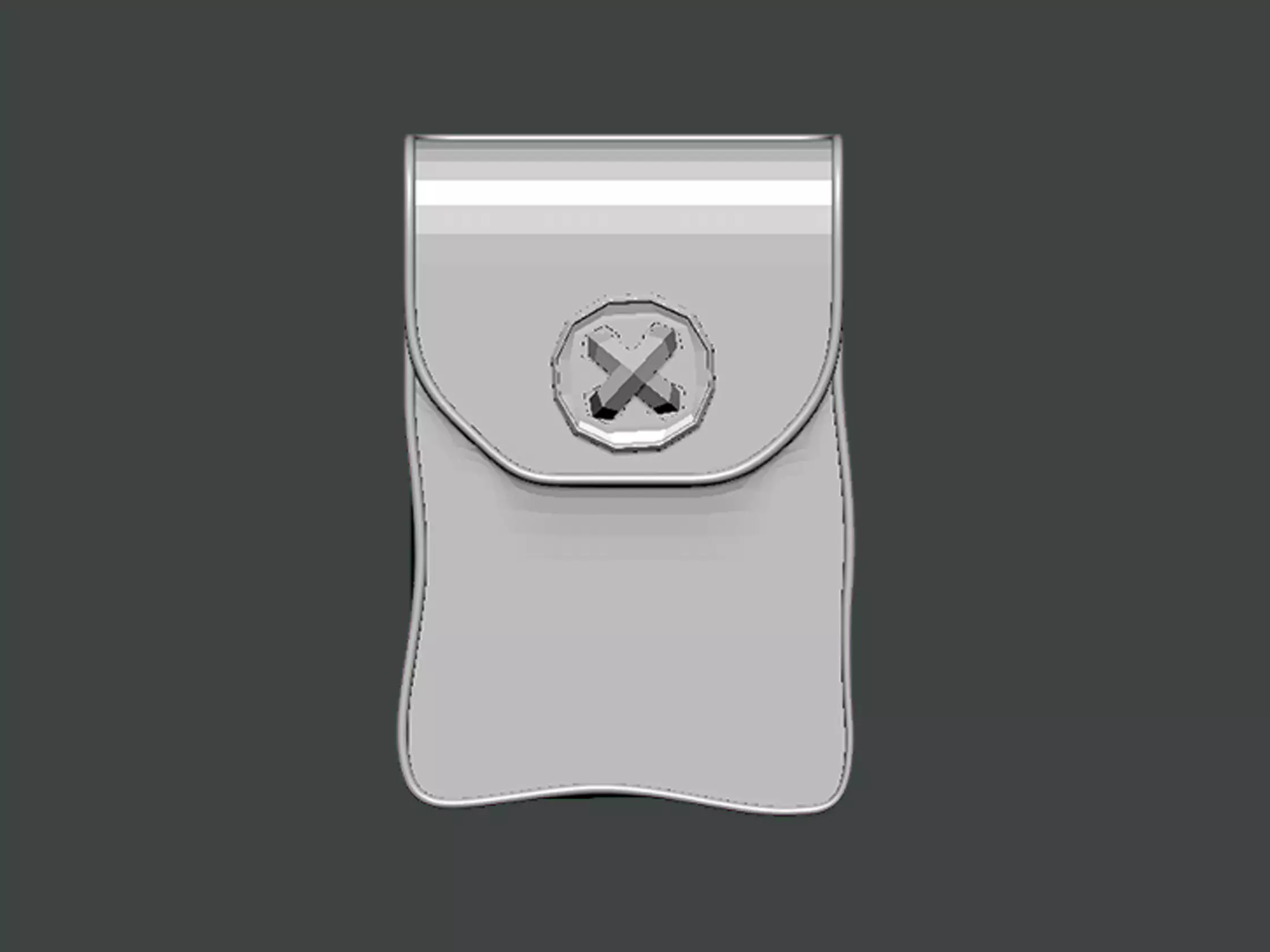 3D Model-POUCH0001 silver wallet with x 3D print model