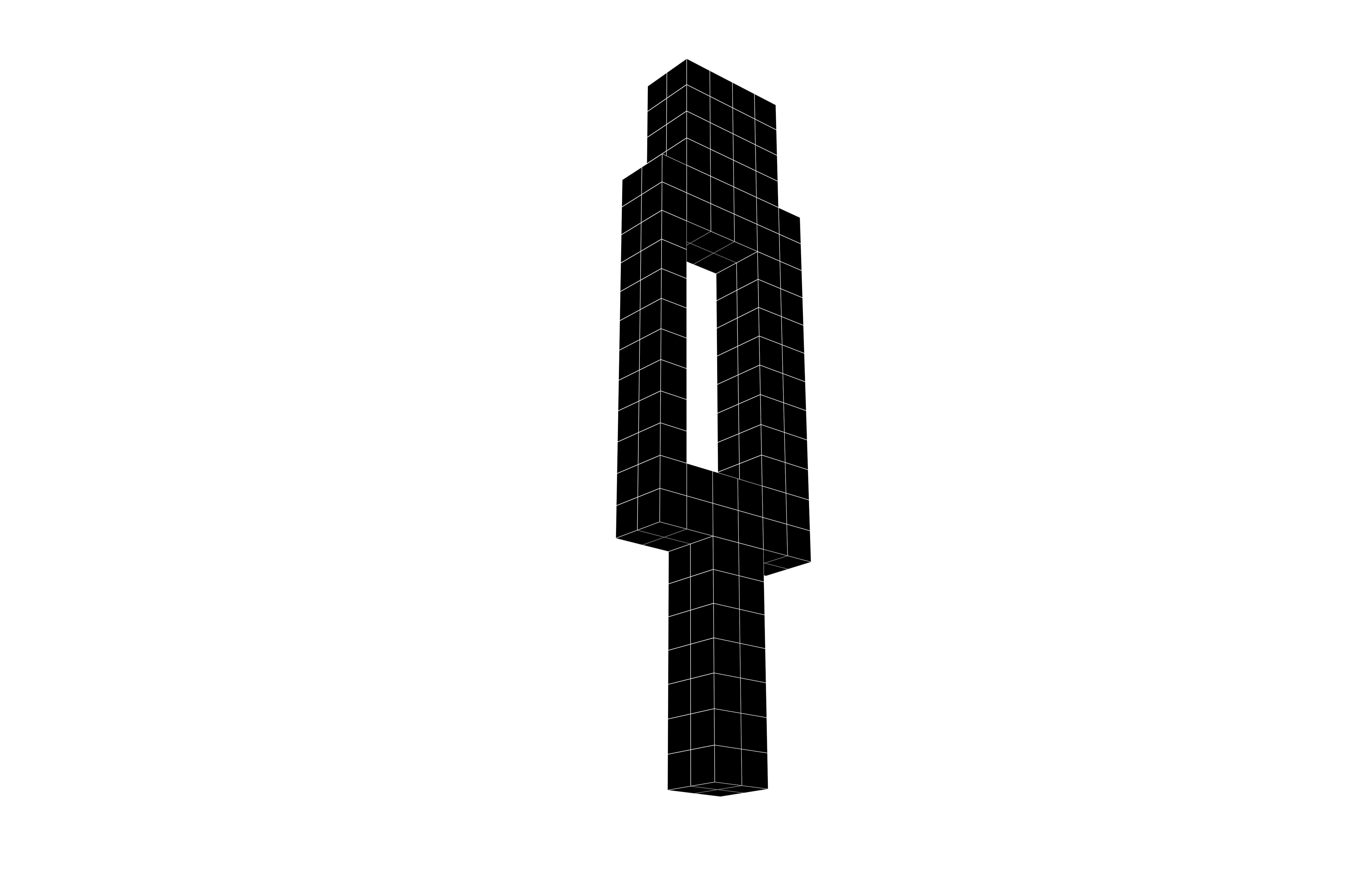 Voxel Style Boy Symbol v1 002 Low-poly 3D model_7