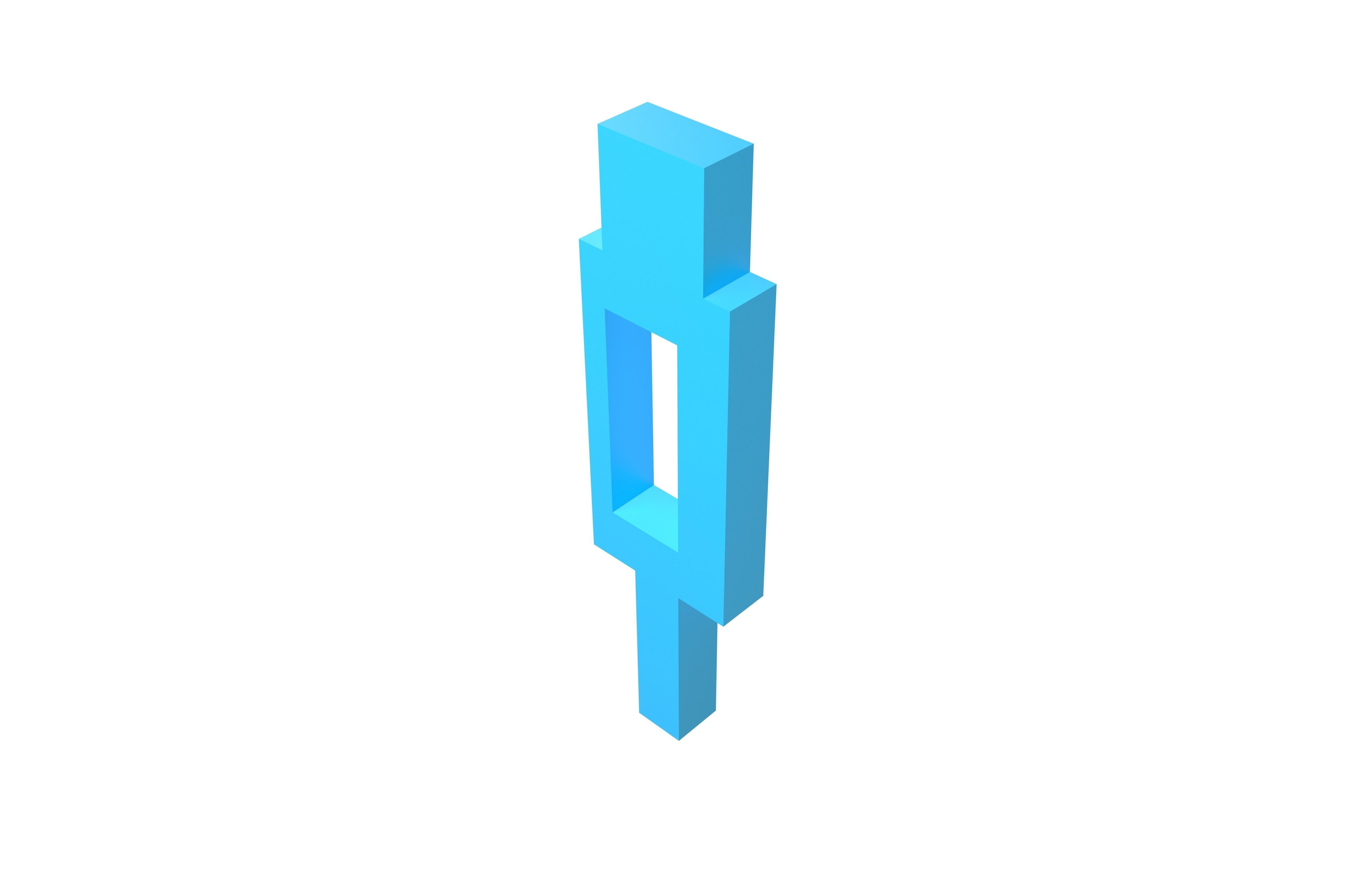 Voxel Style Boy Symbol v1 002 Low-poly 3D model_2