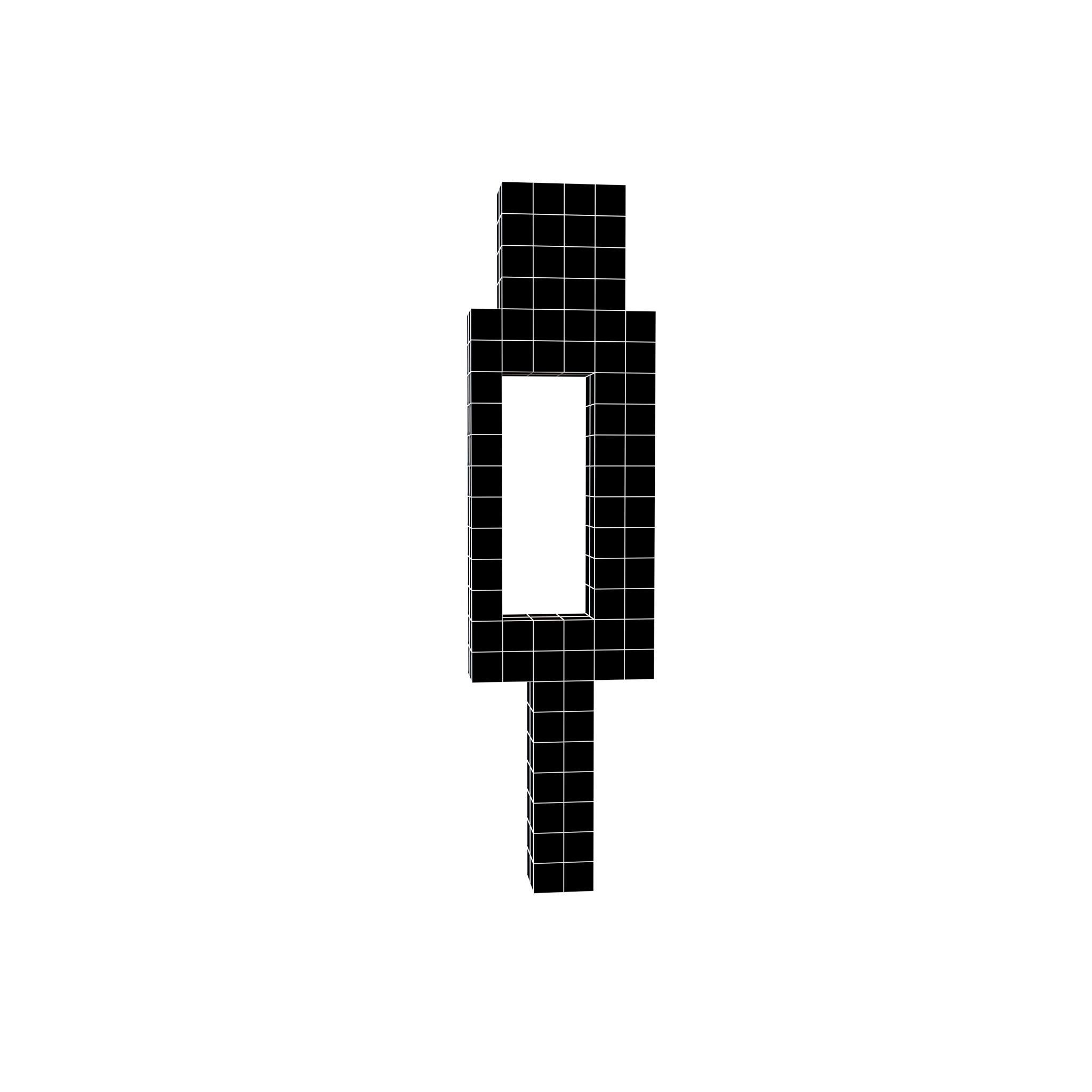 Voxel Style Boy Symbol v1 002 Low-poly 3D model_5