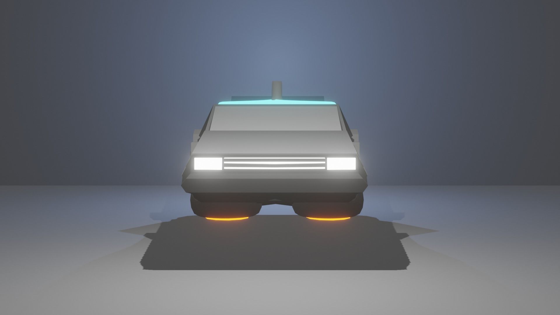 DeLorean Car Low Poly 3D model_5