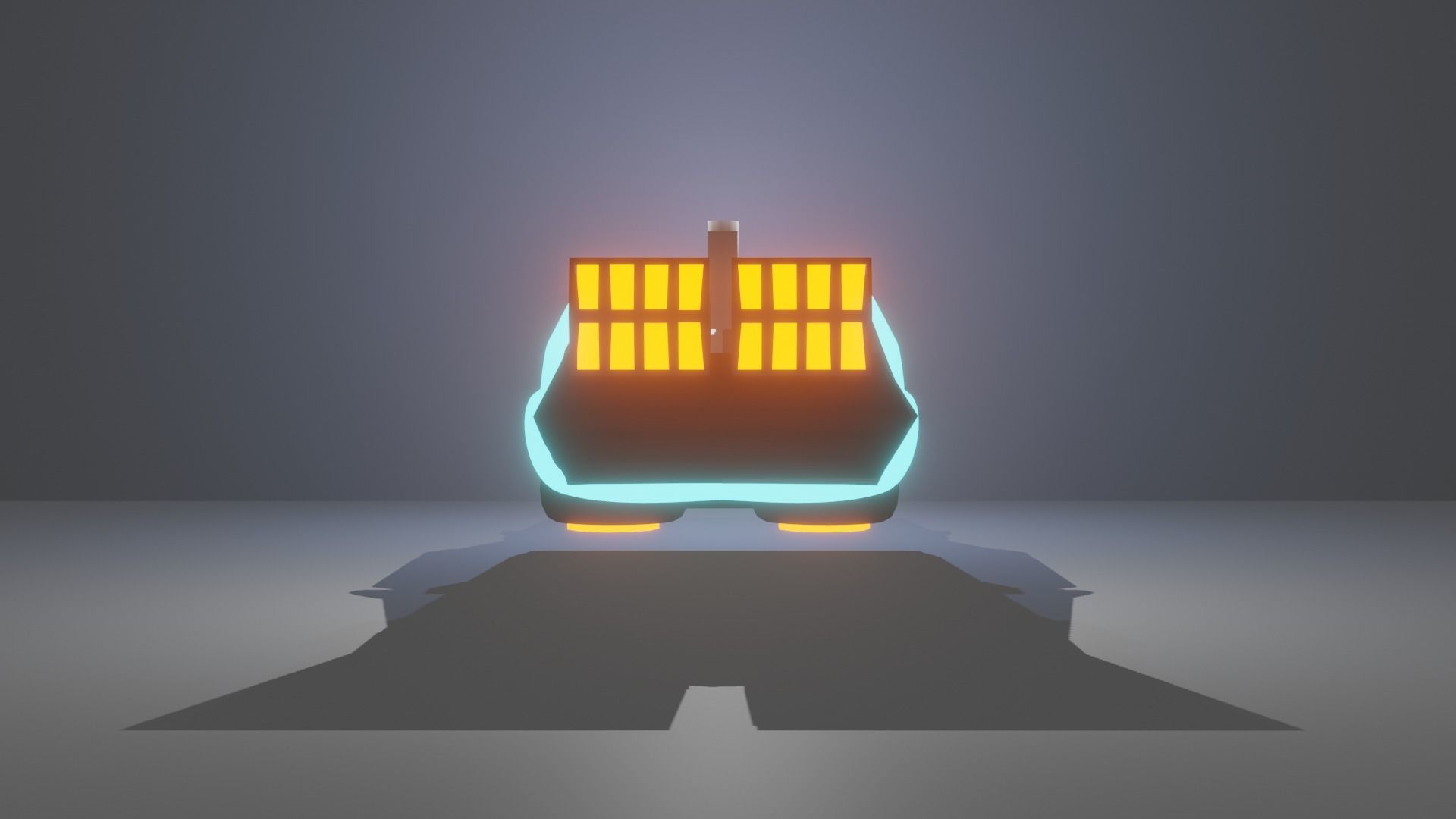 DeLorean Car Low Poly 3D model_4